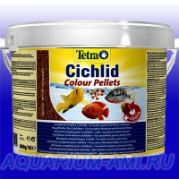  Полноценный корм TETRA для любых видов цихлид Cichlid Color Pellets (гранулы) 10L/3600g ведро